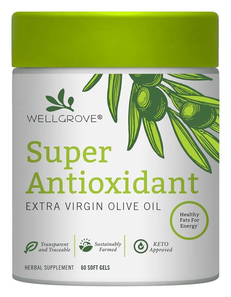 Wellgrove Super Antioxidant Extra Virgin Olive Oil 60ct Softgels 30 Servings