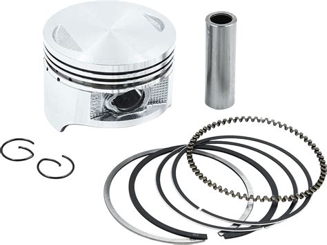 Amazon.com: uxcell Silver Tone 63mm Motorcycle Piston Kit w Pins Rings Clips for CG200 STD ...