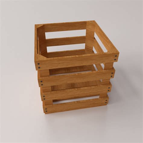 Wooden Crate 3d Model By Firdz3d