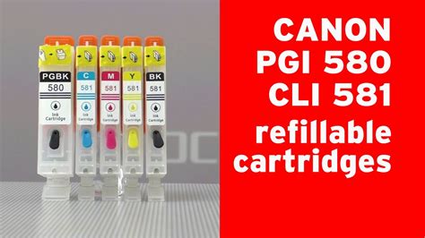 Refillable Cartridges For Canon PGI 580 CLI 581 With Permanent Ink Chip