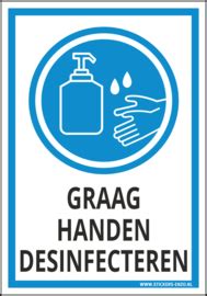 Pictogramsticker Ook Als Bordje Graag Handen Desinfecteren X