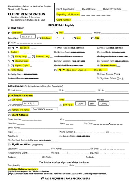 Fillable Online Mhs Client Registration Form Fax Email Print Pdffiller