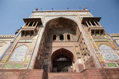 Premium Photo The Wazir Khan Mosque Masjid Facade Wall In Lahore Historical Center Punjab