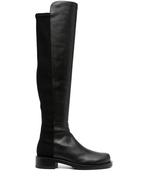 Stuart Weitzman Bold Mm Leather Boot Black Farfetch