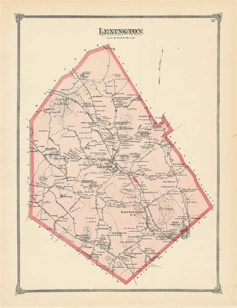 LEXINGTON, Massachusetts 1875 Map - Replica or Genuine ORIGINAL