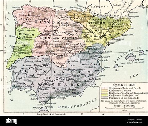 Mappa Di Spagna Nel Mostrando I Regni Di Le N E Di Castiglia