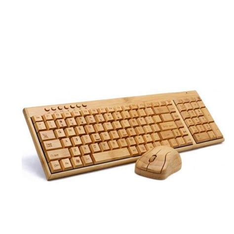 Wireless Bamboo Keyboard And Mouse Combo Handmade Ghz Buy Low