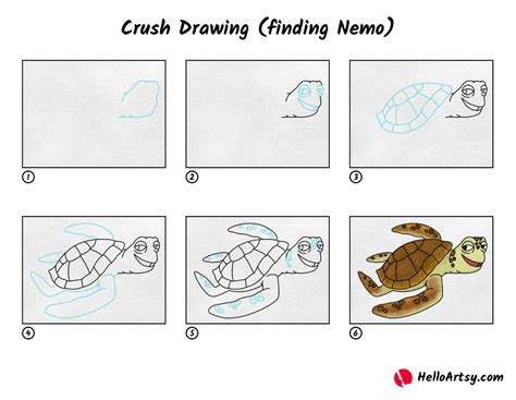 Crush Drawing (Finding Nemo) - HelloArtsy