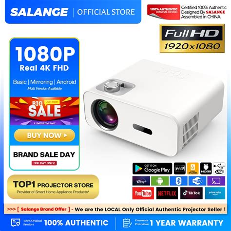 Salange P C G Wifi Projector With Bluetooth Mini Portable Android