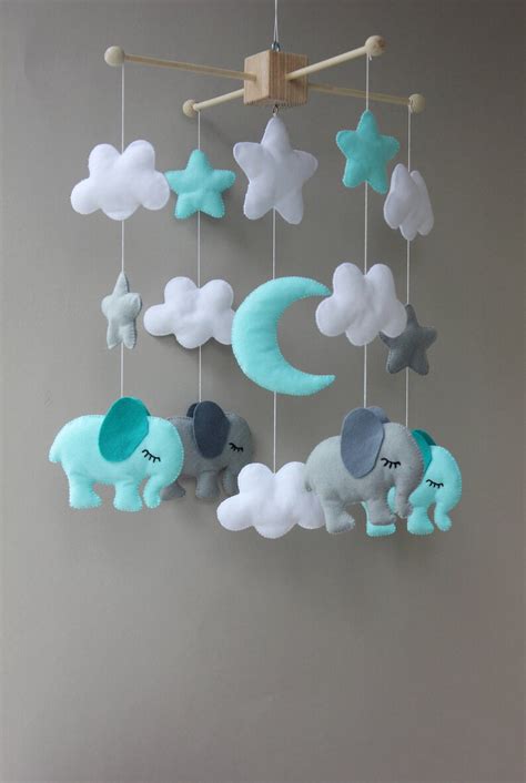 Elephant Baby Mobile Elephant Crib Mobile Elephant Nursery Etsy