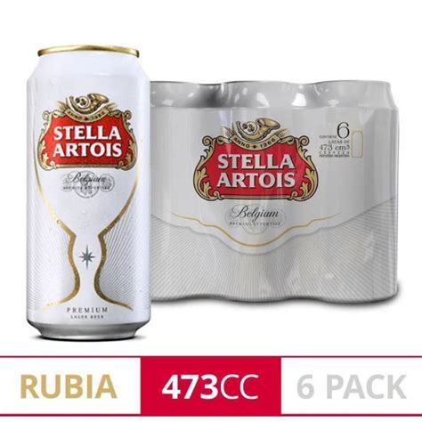 CERVEZA STELLA ARTOIS PURA MALTA LATA X 473 CC PACK X 6 UN Super MaMi