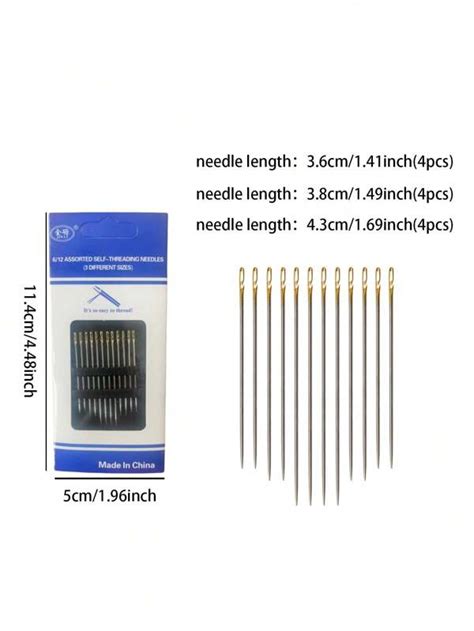 Pcs Mm Self Threading Needle Embroidery Needles For Hand Sewing