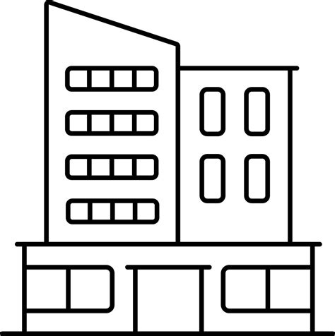 Apartment Building Icon In Black Line Art. 24219108 Vector Art at Vecteezy