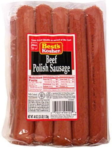 Best Kosher Beef Polish Sausage 40 Oz Nutrition Information Innit