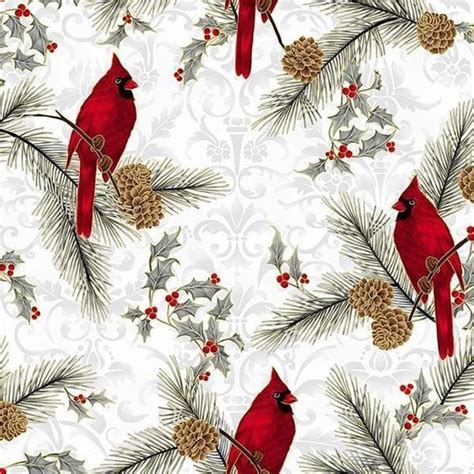 Pin By Karen Scarpone On Cardinals Christmas Fabric Holiday Fabric