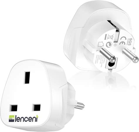 LENCENT 2 x adapter podróżny wtyczka UK na europejskie gniazdko 3250