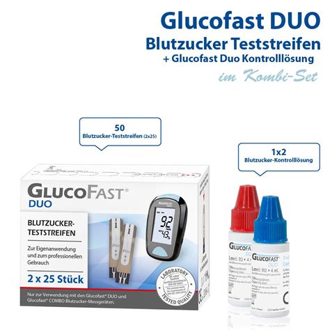 Glucofast Duo Blutzucker Teststreifen Und Kontrolll Sung Im Kombiset