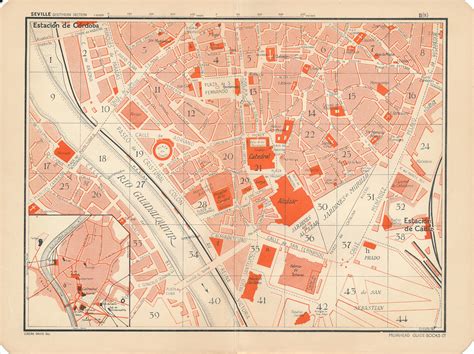 1929 Sevilla España Mapa Antiguo Etsy España