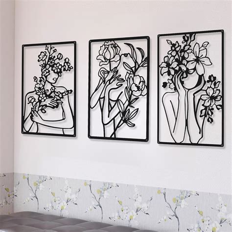 Amazon Chengu Pieces Metal Minimalist Abstract Woman Wall Art