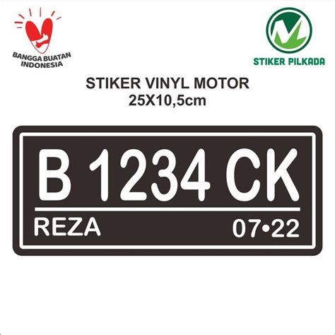 Jual Stiker Plat Nomer Motor 25x105 Indonesiashopee Indonesia