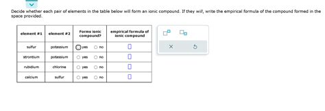 Solved Decide Whether Each Pair Of Elements In The Table