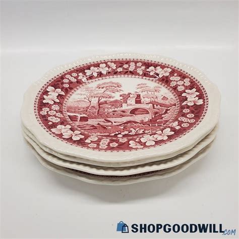 Spode England Ceramic Pink Tower Dinner Plates Mason S Vista Plate