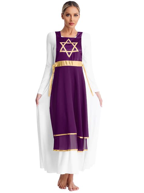 Doomiva Womens Liturgical Praise Dance Tunics Color Block Overlays