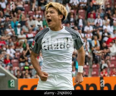 Freiburg S Ritsu Doan Celebrates Scoring His Side S Opening Goal During