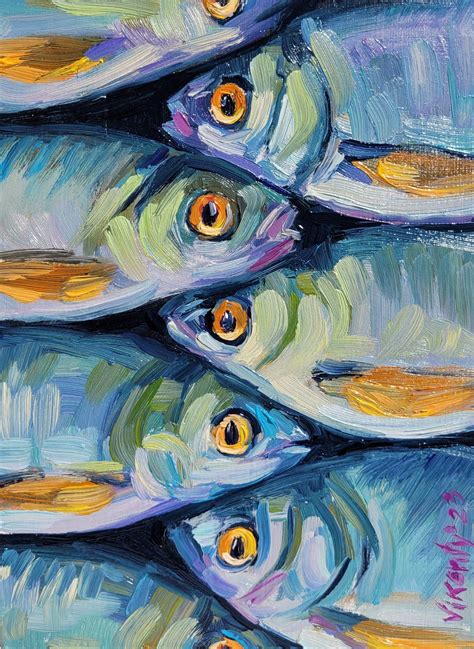 Sardine Painting Fish Original Art Oil Painting Sardine Oil - Etsy ...