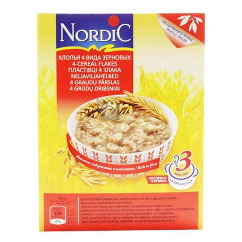 Овсяные хлопья Nordic 4 злака из цельного зерна - «Хлопья ...