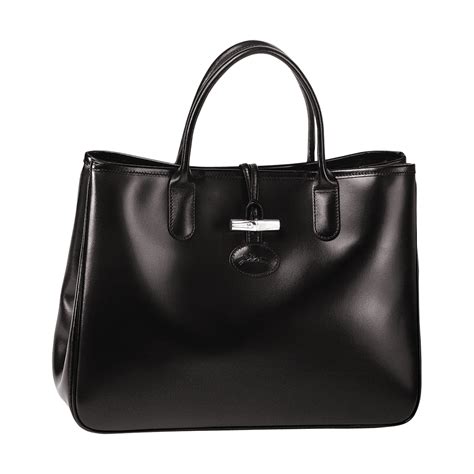 Sac Longchamp Cuir Noir Roseau