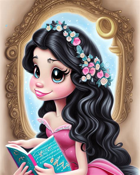 Latina Disney Princess Reading A Book Creative Fabrica