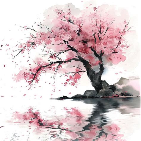 Cherry Blossom Serenity Watercolor Clipart Sakura 8 High Quality Jpgs