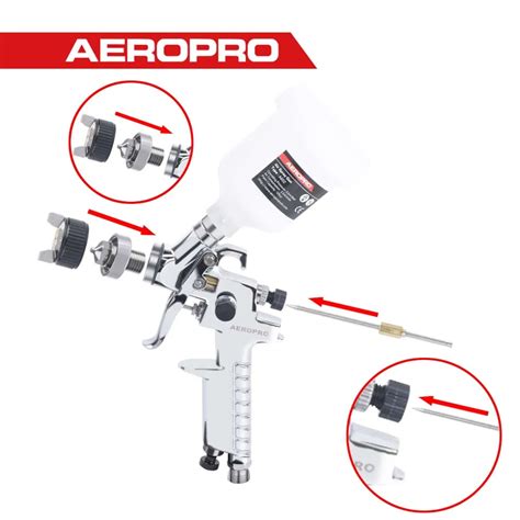 Aeropro A602 Hvlp Spray Gun 0 8 1 0mm Nozzle Needle Air Cap Original Accessories H2000 Hvlp