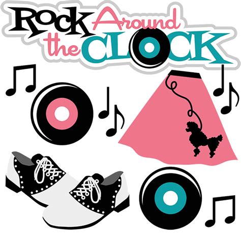 Rock Around The Clock SVG scrapbook files cute svg cuts cute cute files ...