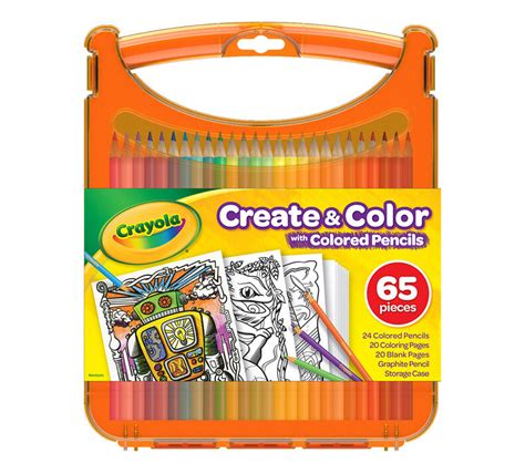 Crayola Create & Color Colored Pencil Kit, 25 Pencils, 40 Drawing and ...