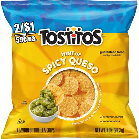 Tostitos Tortilla Chips Hint Of Spicy Queso Flavored 1 Oz Shop