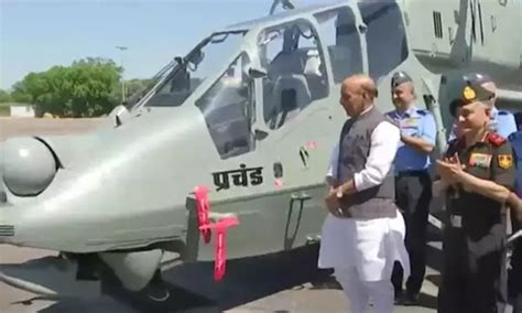 Rajnath Singh Takes Sortie In Prachand Lch Says It Sends Desired