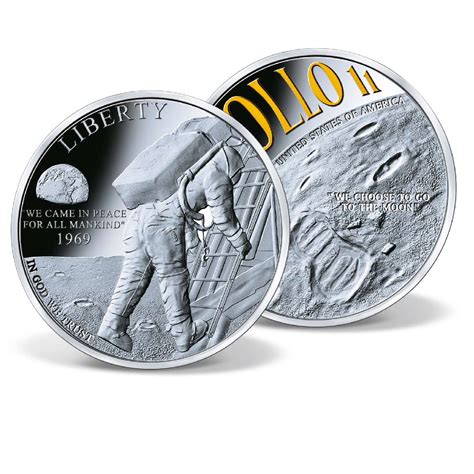 Apollo 11 First Moon Walk Commemorative Coin Gold Layered Gold