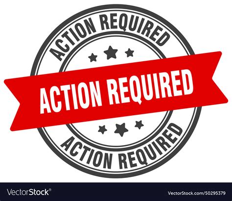 Action Required Stamp Label Royalty Free Vector Image