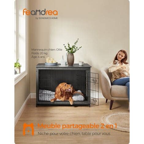 Feandrea Cage Pour Chiens Table Dappoint Niche Moderne Pour Chiens