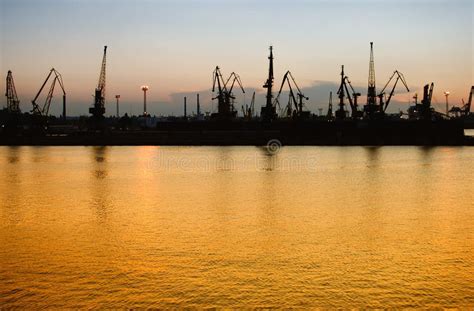 Cargo port at night stock photo. Image of industrial - 19972458