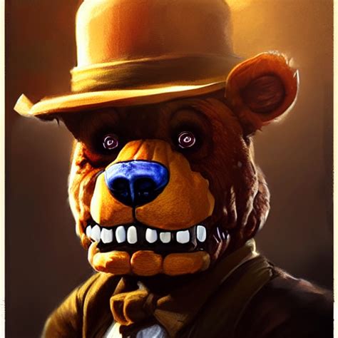 KREA AI Portrait Commission Of Freddy Fazbear Realistic Hy