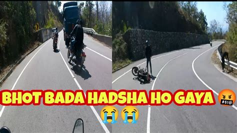 Live Accident 😱 Hadsha Ho Gya 😭😭 Tvs Ronin Ride Royal Enfield Live Crash 😱