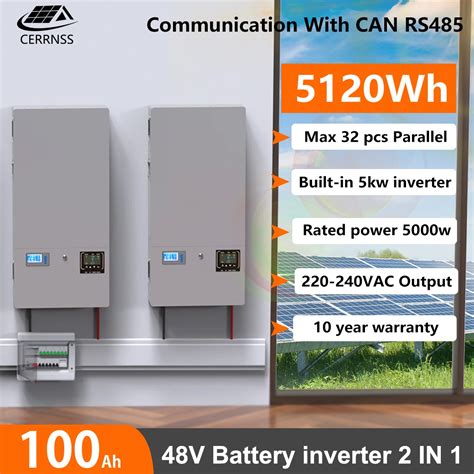 Lifepo4 48v 100ah Powerwall 5kw Lithium Battery Pack Built In 5kw