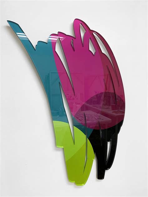 Vertical Scribble (Magenta, Teal, Green) - Laser cut acrylic Sculpture ...