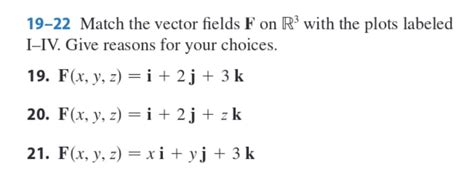 Solved Match The Vector Fields F On R With The Plots Chegg