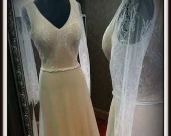 Nude And Ivory Stretch Wedding Dress Custom Made To Your