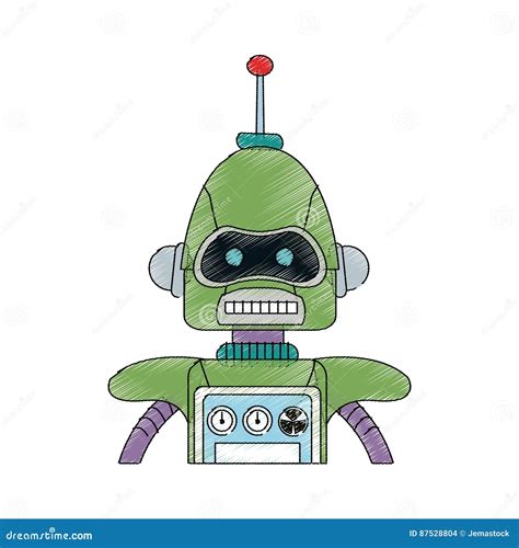 Robot Cartoon Icon Stock Vector Illustration Of Friendly 87528804