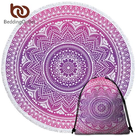 Beddingoutlet Boho Mandala Rodada Toalha De Praia Rosa Borla Tape Aria